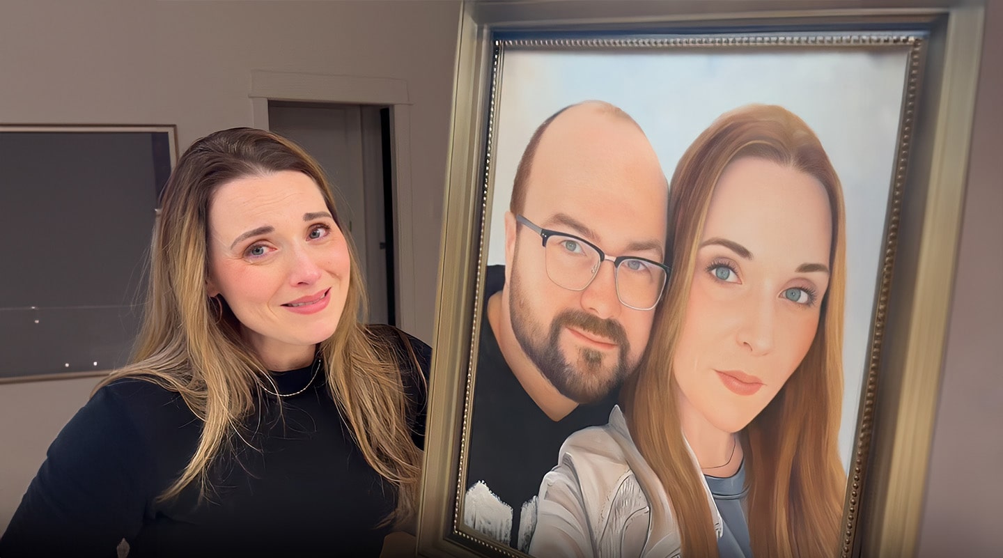 Custom portrait 24x24" two people
