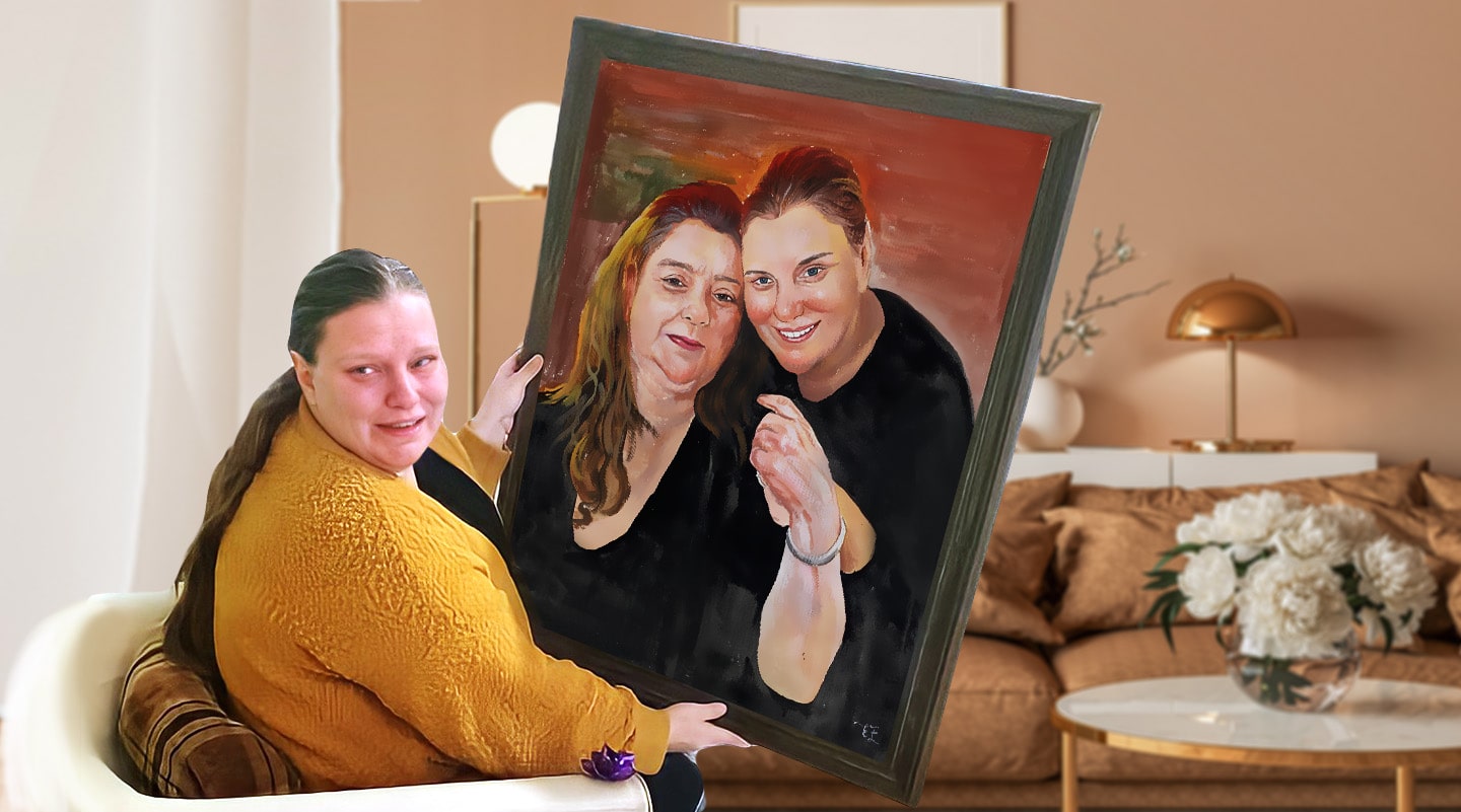 Custom portrait 24x30" two people
