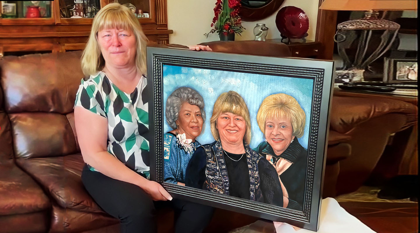 Custom portrait 18x24" three people