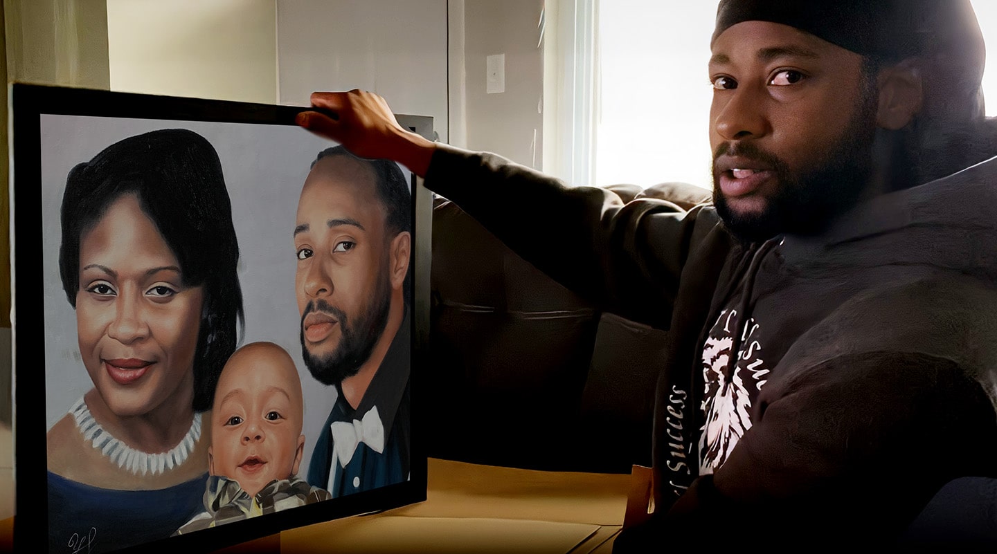 Custom portrait 24x24" three people