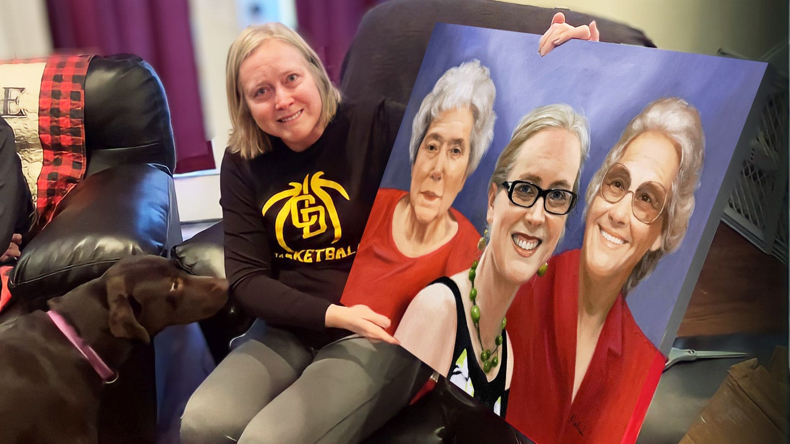 Custom portrait 24x30" three people