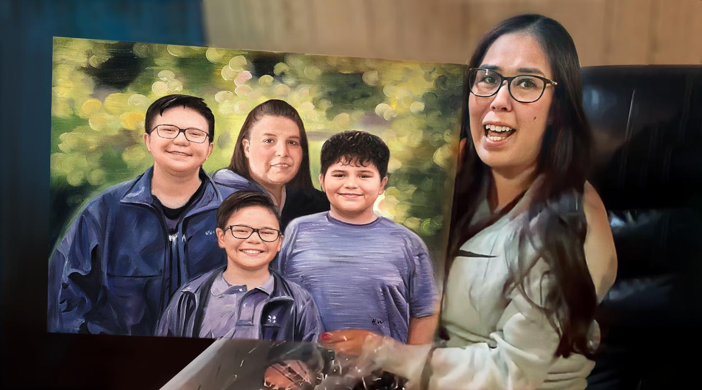 Custom portrait 18x24" four people