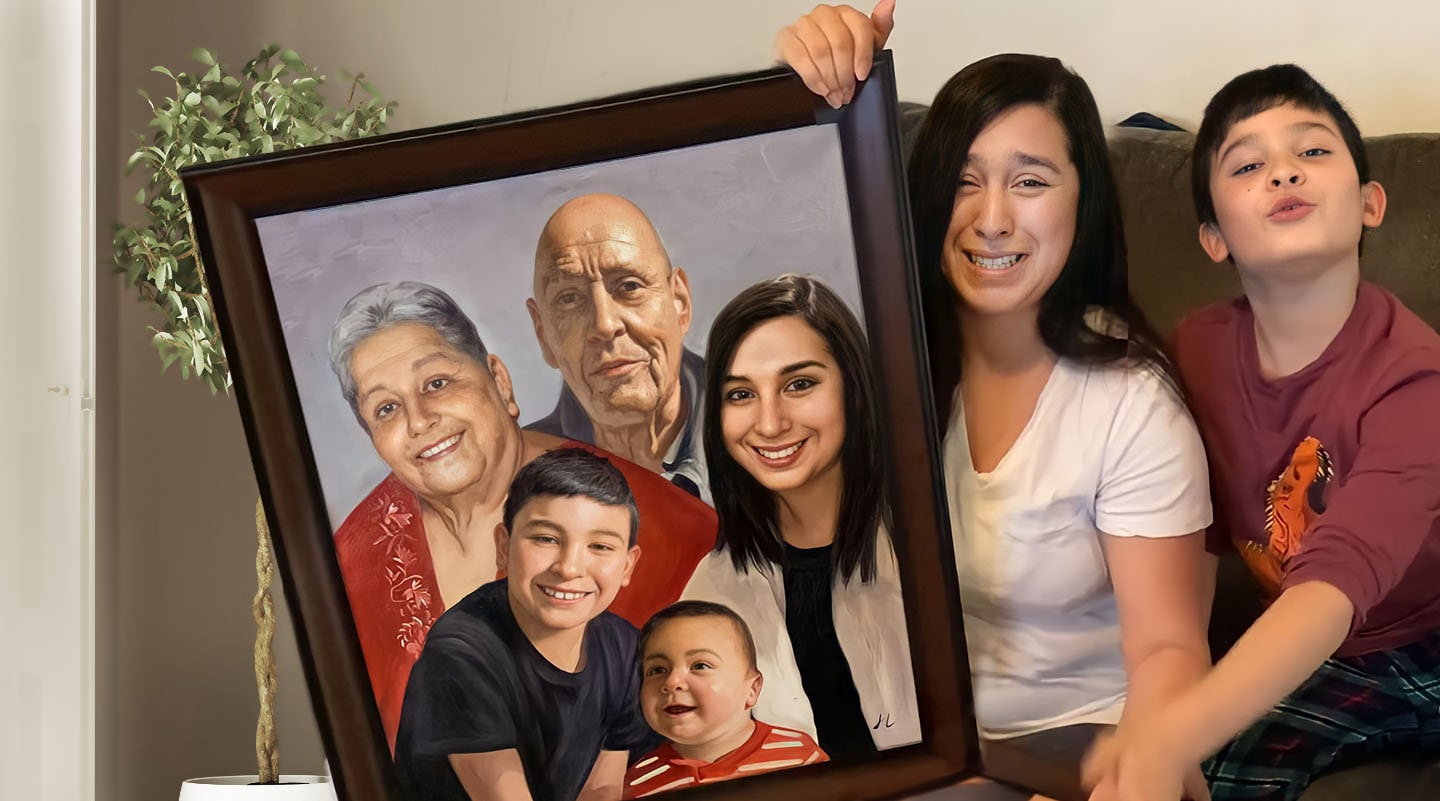 Custom portrait 18x24" five people