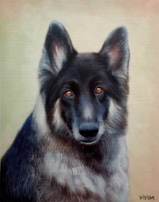 a452_10 custom dog portrait painting from photo