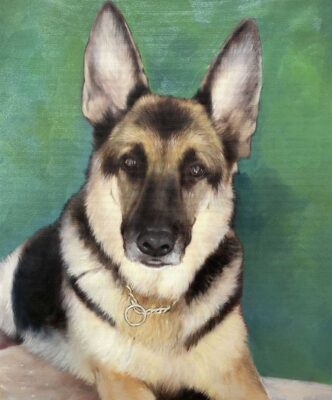 a452_12 custom dog portrait painting from photo