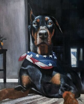 a452_15 custom dog portrait painting