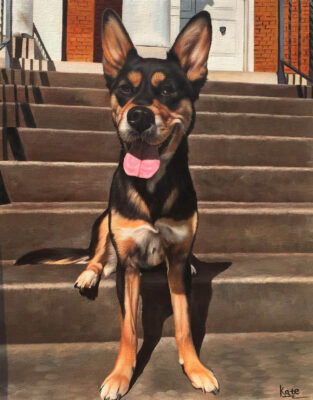 a452_18 custom dog portrait painting