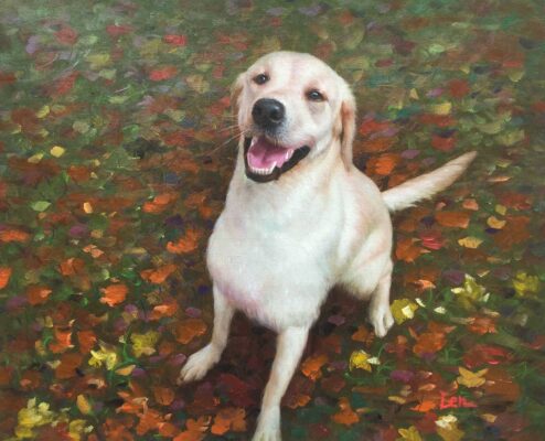 a452_2 custom dog portrait painting
