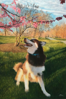 a452_20 custom dog portrait painting