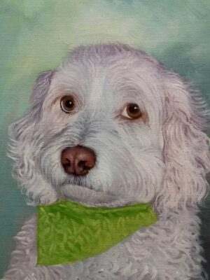 a452_8 custom dog portrait painting from photo