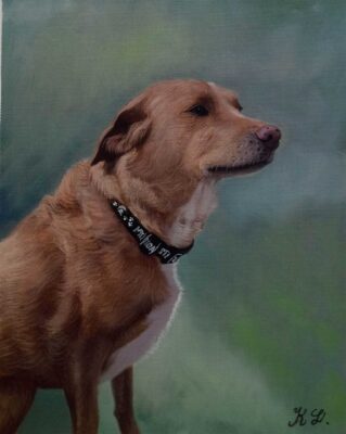 a452_9 custom dog portrait painting from photo