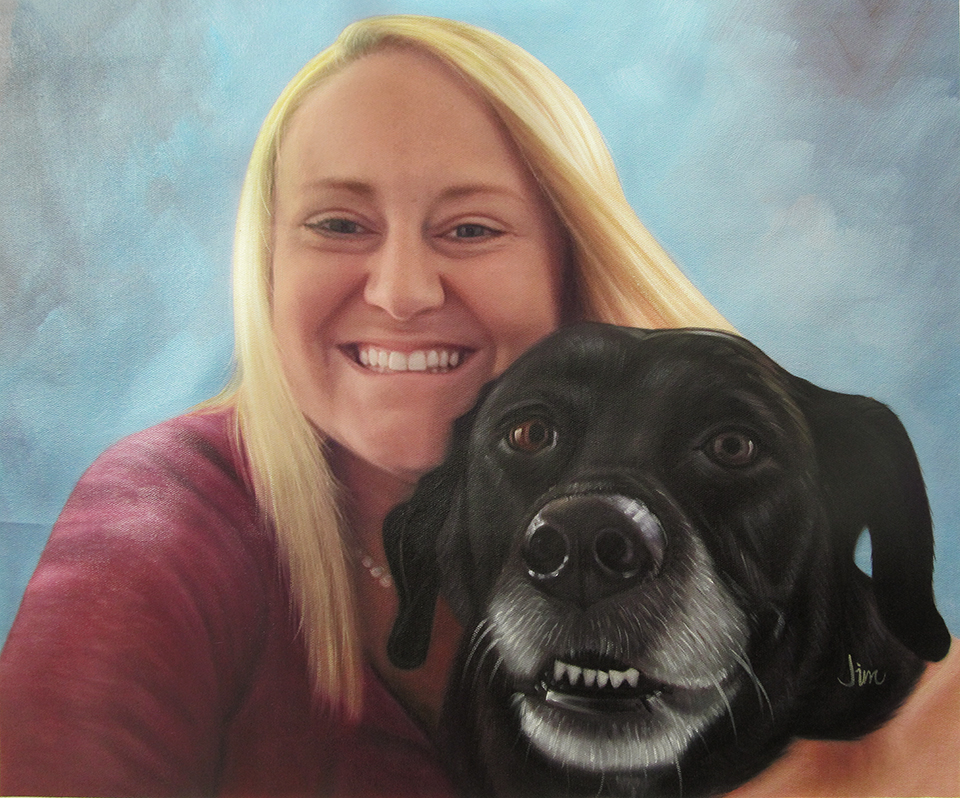 custom dog portrait painting from photo