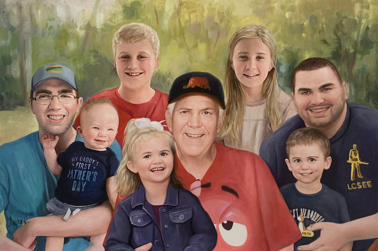 Custom family portraits painting from photos