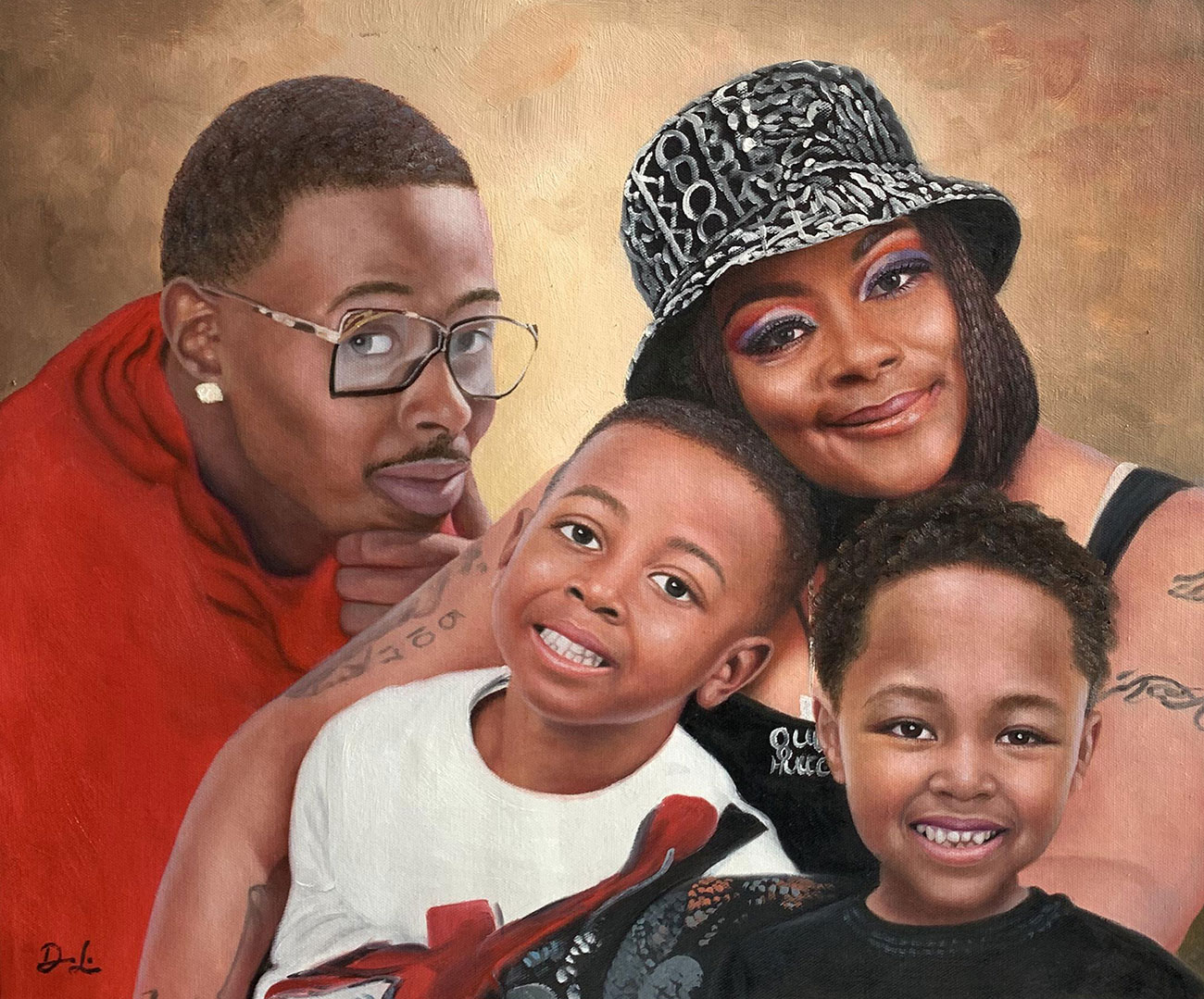 Custom family portraits painting from photos